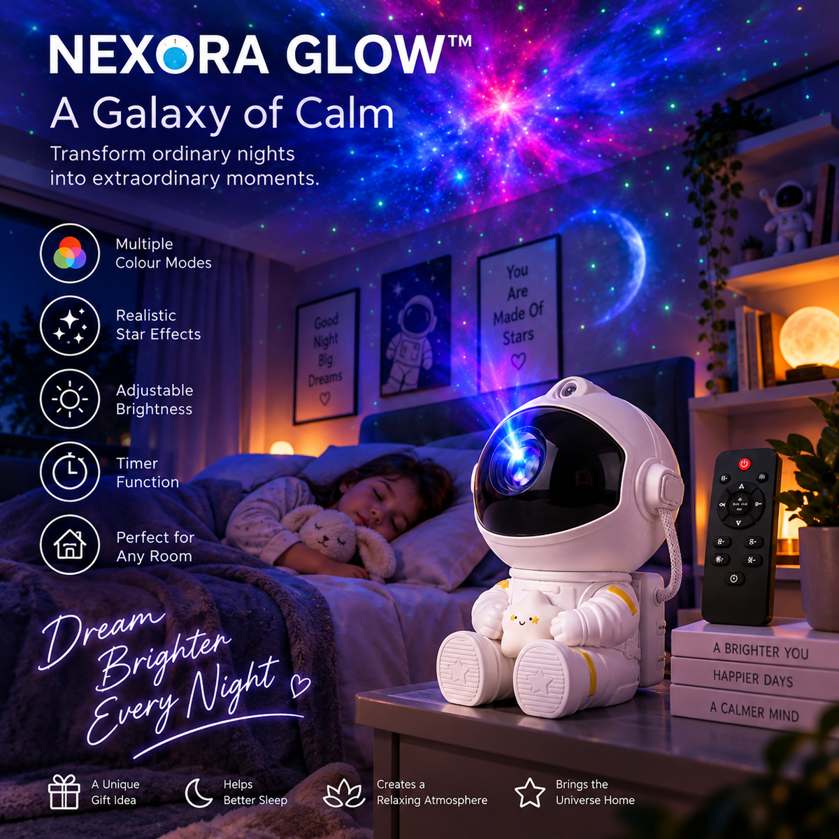 Nexora Glow Astronaut Galaxy Projector